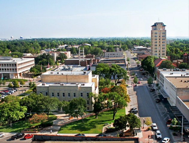 Aerial view of downtown Temple, Texas
